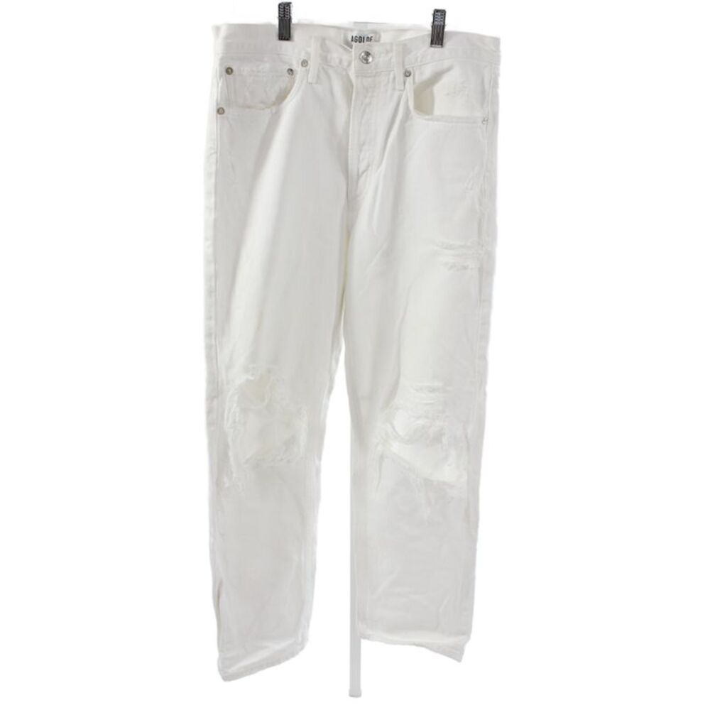 Agolde Womens Boyfriend Jeans White Mid Rise 28 Inseam Size 28
